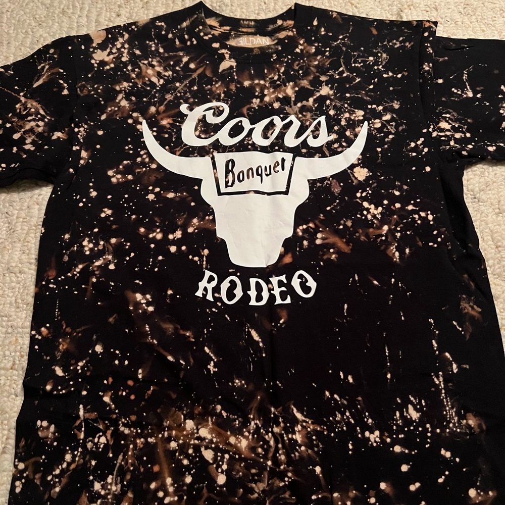 Acid wash black coors banquet tee